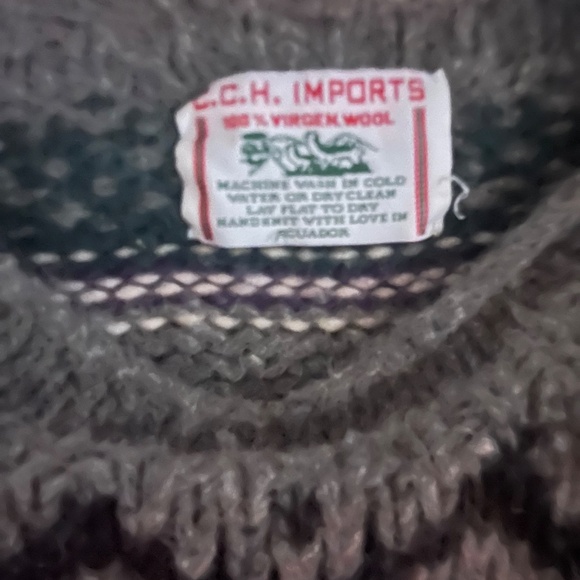 Vintage 100% WOOL, Handknit Sweater, XL, in Beautiful Neutral Tonex - Picture 3 of 3